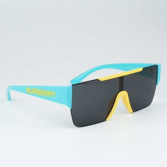 NEW Burberry JB4387 405087 KIDS Yellow Blue Dark Grey Shield Unisex Sunglasses - Picture 1 of 9